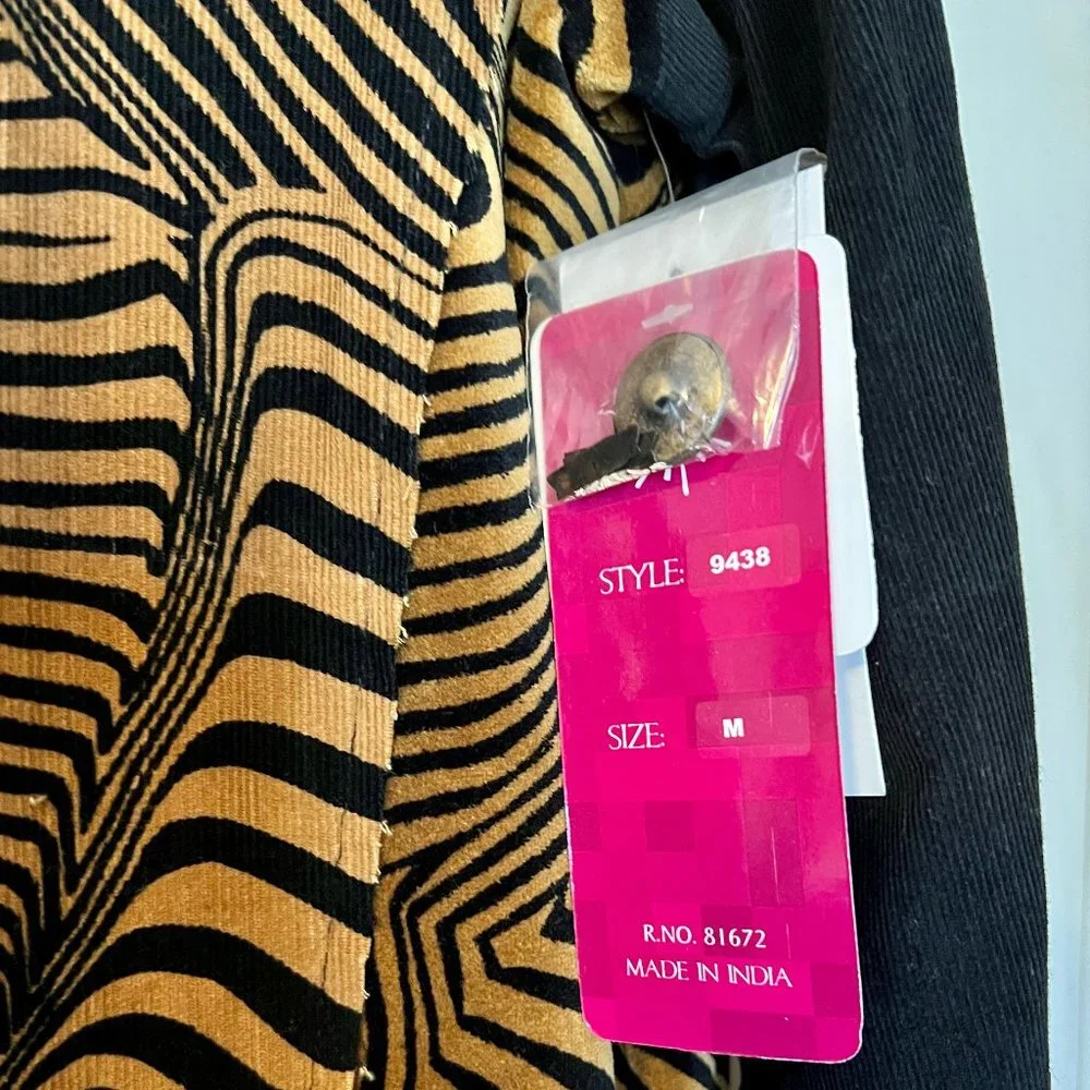 NWT Sandy Starkman Rare Vintage Animal Jacket Duster Boho Chic Embellished M - Picture 4 of 9